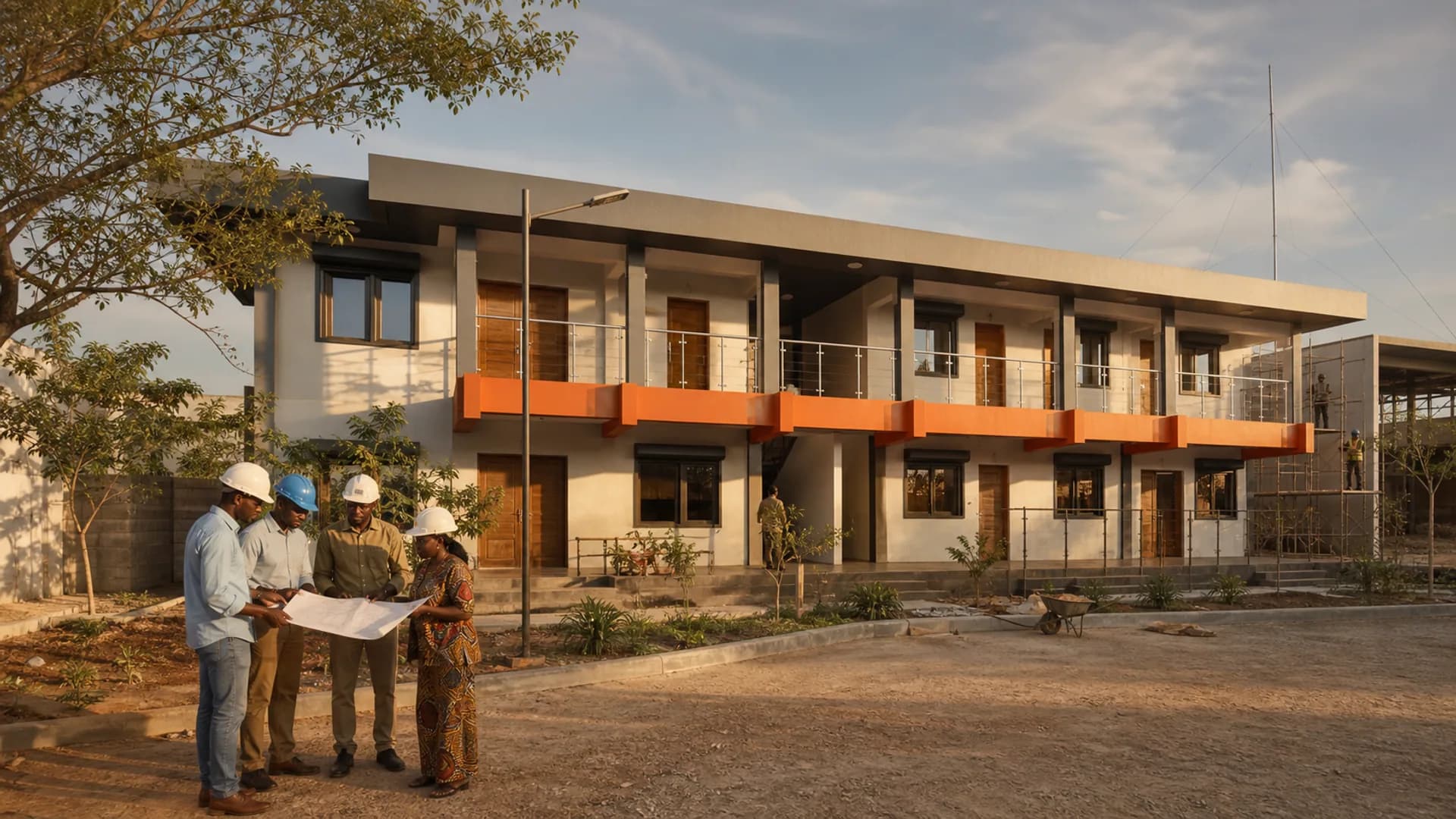 Visualisation éditoriale d'un bâtiment administratif réhabilité au Burkina Faso